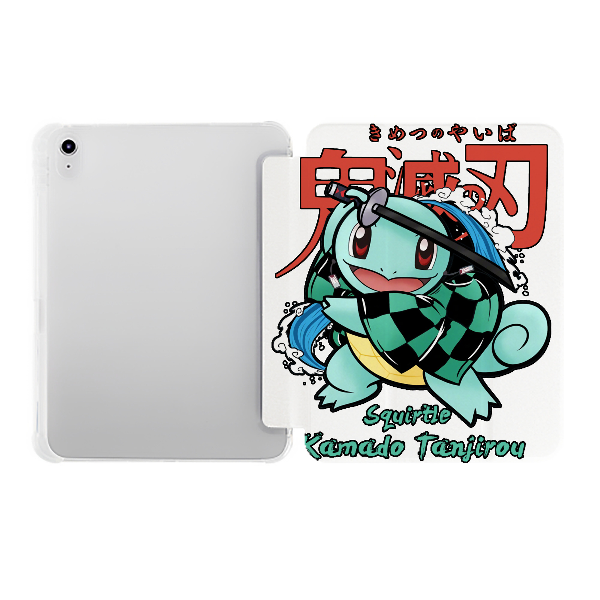 （画像用） 鬼滅の刃 竈門 炭治郎／かまど たんじろう Kamado Tanjirou IPad ケース ペン収納付き 三つ折りスタンド PUレザー×シリコン 対応機種9.5/10.5/10.9インチ